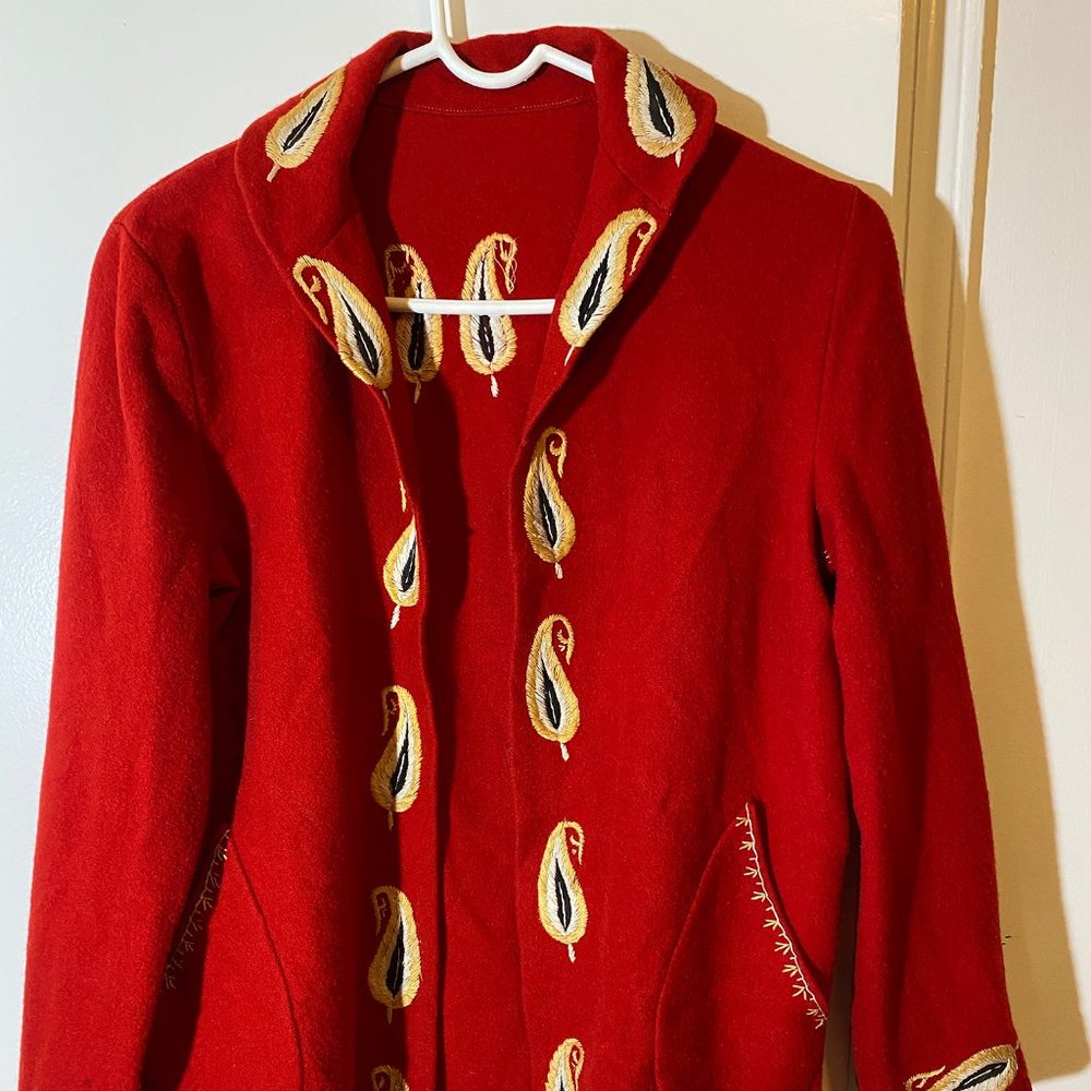 Vintage Handmade Embroidered Mexican Wool Jacket -1940s -1950s